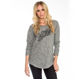 NON SENSE SWEAT CREW- SLOUCHY MID GREY MELANGE 