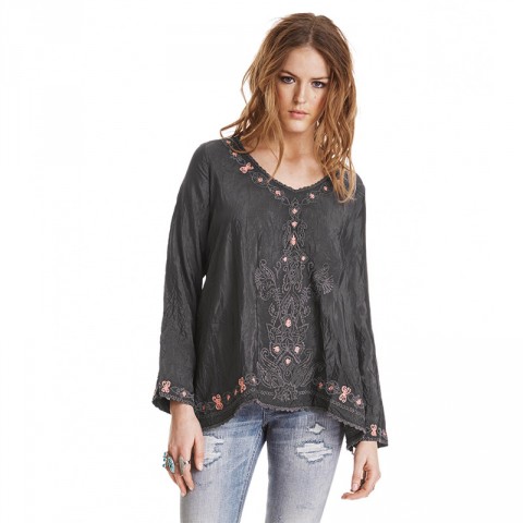 ODD MOLLY BAREFEET L/S BLOUSE ASPHALT