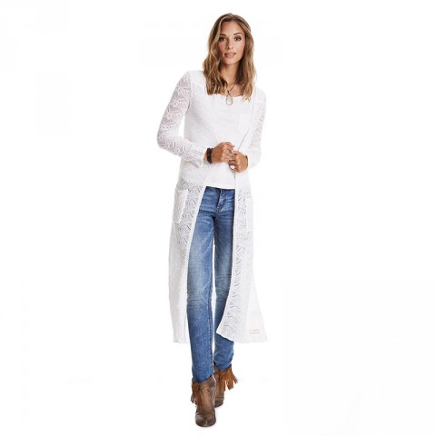 ODD MOLLY CARMEL LONG CARDIGAN LIGHT CHALK