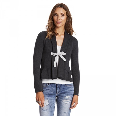 ODD MOLLY SOLID CANNA CARDIGAN ALMOST BLACK