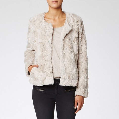 TWIST AND TANGO LUNA FAUX FUR JACKET CHAMPAGNE