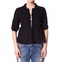 ODD MOLLY PALETTE SOLID BLOUSE ALMOST BLACK