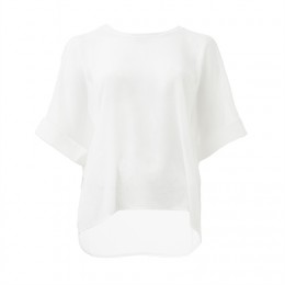 FRONTROW ATHENA TOP POLY CHIFFON WHITE