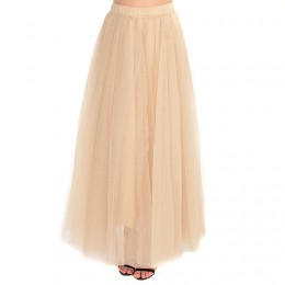 CATHRINE HAMMEL LONG CLASSIC TULLE SKIRT SAND