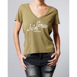 NON SENSE TEE V-NECK ARMY GREEN