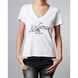 NON SENSE TEE V-NECK WHITE