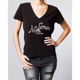 NON SENSE TEE V-NECK WASHED BLACK