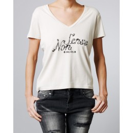 NON SENSE TEE V-NECK WASHED WHITE