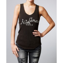 NON SENSE TANK V-NECK WASHED BLACK