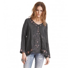 ODD MOLLY BAREFEET L/S BLOUSE ASPHALT