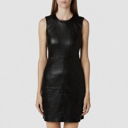 SELECTED FEMME MARY MIX LEATHER DRESS