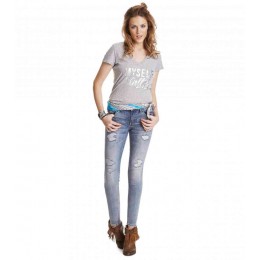 ODD MOLLY STRETCH IT CROPPED JEAN MID BLUE