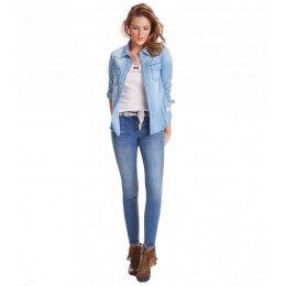 ODD MOLLY STRETCH IT CROPPED JEAN MID BLUE