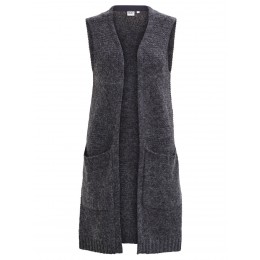 OBJECT JONI KNIT WAISTCOAT DARK GREY MELANGE
