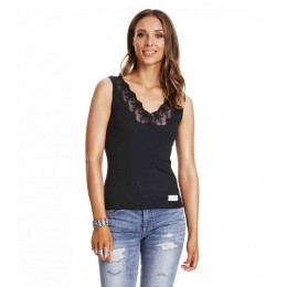 ODD MOLLY RIB-EYE TANK ALMOST BLACK
