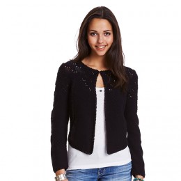 ODD MOLLY ENJOY CARDIGAN ALMOST BLACK