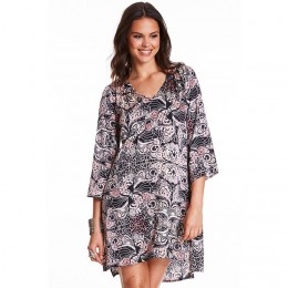 ODD MOLLY SEE ME DANCE L/S DRESS ASPHALT