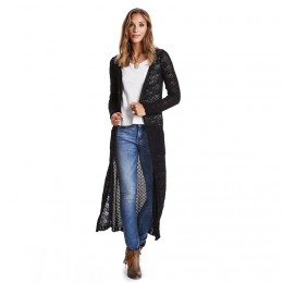 ODD MOLLY CARMEL LONG CARDIGAN ALMOST BLACK