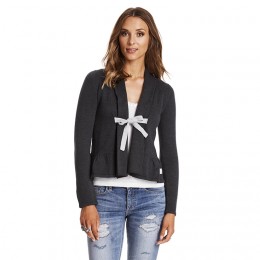 ODD MOLLY SOLID CANNA CARDIGAN ALMOST BLACK