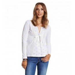 ODD MOLLY LADY LOVE L/S TOP BRIGHT WHITE