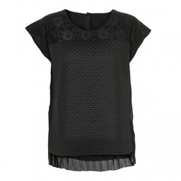 KAFFE PLISA TOP BLACK DEEP