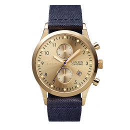 TRIWA GOLD LANSEN CHRONO NAVY CANVAS CLASSIC