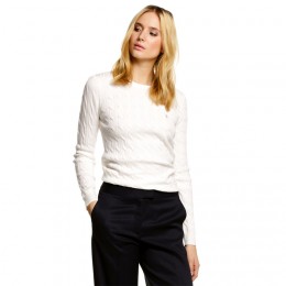 MORRIS LADY CABLE ONECK OFF WHITE