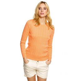 MORRIS LADY CABLE ONECK ORANGE