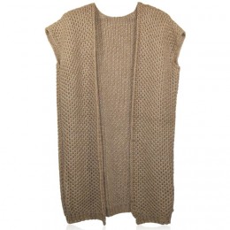 BLACK COLOUR PONCHO WEST HEAVY KNIT CAMEL