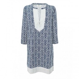 LEXINGTON OPHELIA TUNIC DRESS BLUE FLOWER PRINT