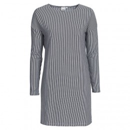 OBJECT BIBI L/S DRESS EGRET/BLACK
