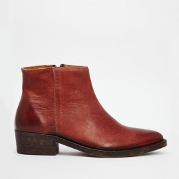 SELECTED FEMME BOBI LEATHER BOOT COGNAC