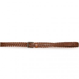 BLACK COLOUR BRAID BELT 20MM COGNAC