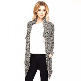 MONROW COLETTE CARDIGAN SVARTVIT