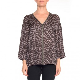 FRONTROW LIVING ADELE BLOUSE LEO PLUM