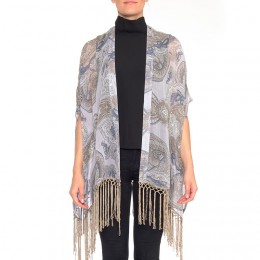 MONROW IKA KIMONO GREYISH PAISLEY