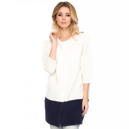 SELECTED FEMME NORA 3/4 CARDIGAN SNOW WHITE/W/PATR