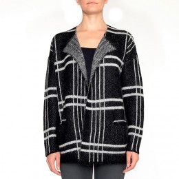 SECOND FEMALE WINK CARDIGAN BLACK/OFF WHITE