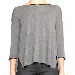 TWIST AND TANGO KENNEDY TOP DARK GREY MELANGE