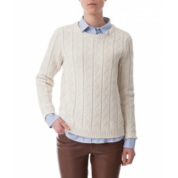 LEXINGTON ELSIE FISHERMAN SWEATER SHELL WHITE 