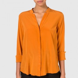J.LINDEBERG EVE STRETCH SILK BLOUSE VINTAGE ORANGE