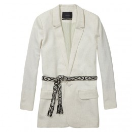 MAISON SCOTCH WOOL BOYFRIEND BLAZER WHITE 
