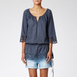 TWIST AND TANGO GOLDIE TUNIC STEEL BLUE