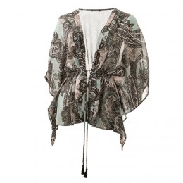 FRONTROW IZE BLOUSE POLY CHIFFON PAILSEY PRINT