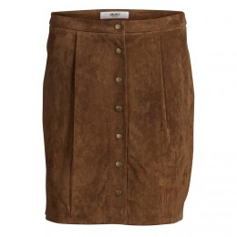 OBJECT LYDIA N/W SUEDE KNEE SKIRT BISCUIT