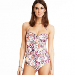 ODD MOLLY SAFETY POSITION PRINT SWIMSUIT LIGHT POR