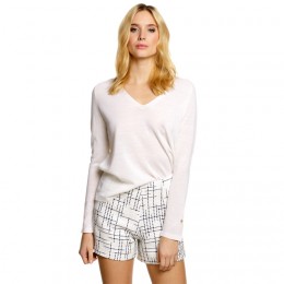 MORRIS LADY MERINO VNECK OFF WHITE