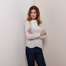KAFFE JOANNA LACE BLOUSE CHALK