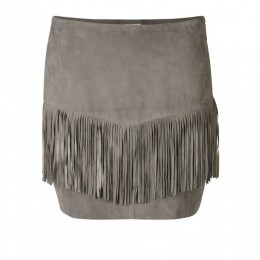 SECOND FEMALE VIOLET FRINGES LEATHER SKIRT GREY