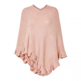 KAFFE CORINA PONCHO MISTY ROSE